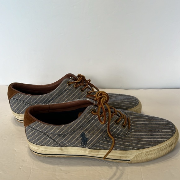 Polo Ralph Lauren Striped Canvas and Suede sneakers Size 10 - Picture 5 of 10